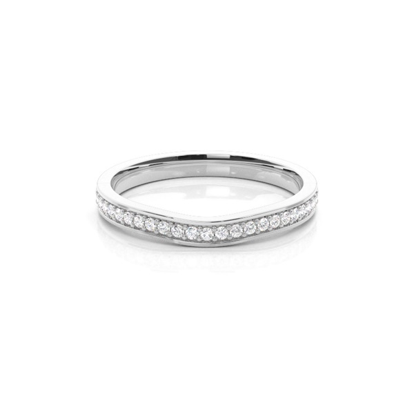 Studded Diamond Womens Shaped Band
