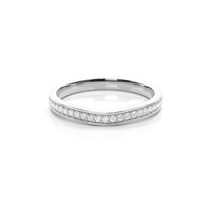 Round Diamond Womens Shaped Wedding Rings