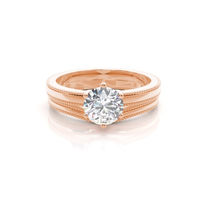 Rose Gold Bridal Set Diamond Engagement Rings