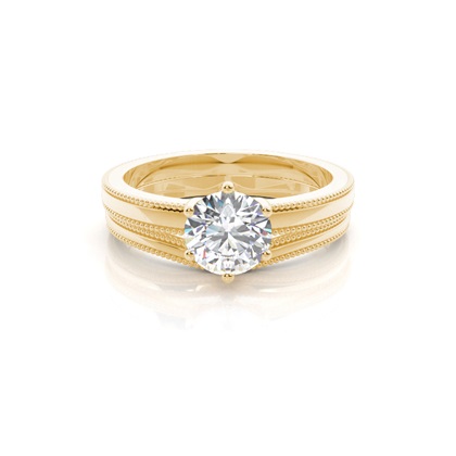 Yellow Gold Bridal Set Diamond Engagement Rings