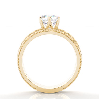 Cushion Yellow Gold Bridal Set Engagement Rings