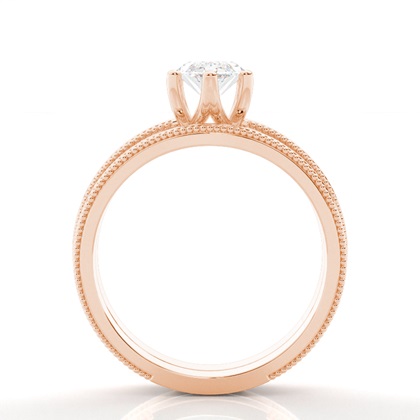 Marquise Rose Gold Bridal Set Engagement Rings