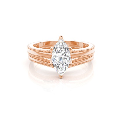Rose Gold Bridal Set Diamond Engagement Rings