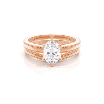 Oval Bridal Set Diamond Engagement Ring