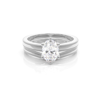 Oval Bridal Set Diamond Engagement Ring