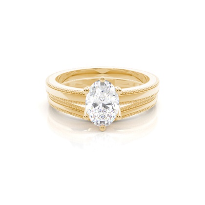 Oval Bridal Set Diamond Engagement Ring