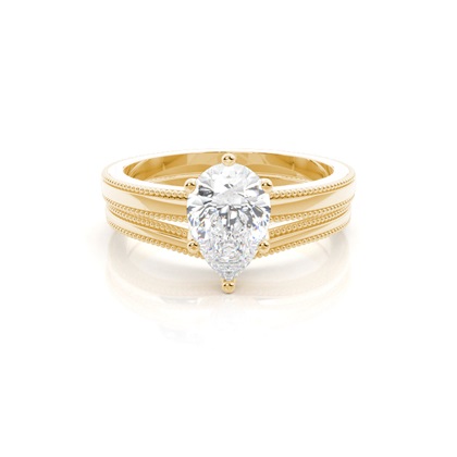 Pear Bridal Diamond Engagement and Wedding Ring Sets