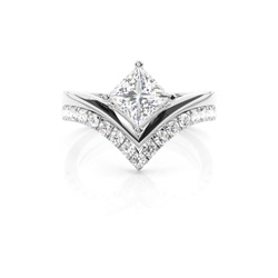 White Gold Bridal Set Diamond Engagement Ring