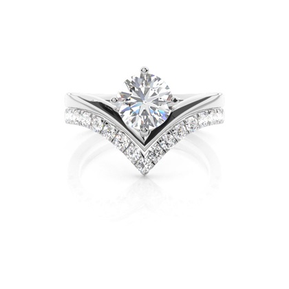 White Gold Bridal Set Diamond Engagement Ring