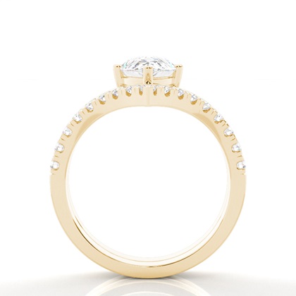 Pear Yellow Gold Bridal Set Engagement Rings
