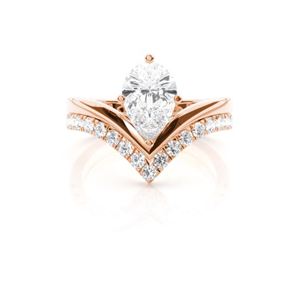 Pear Bridal Diamond Engagement and Wedding Ring Sets