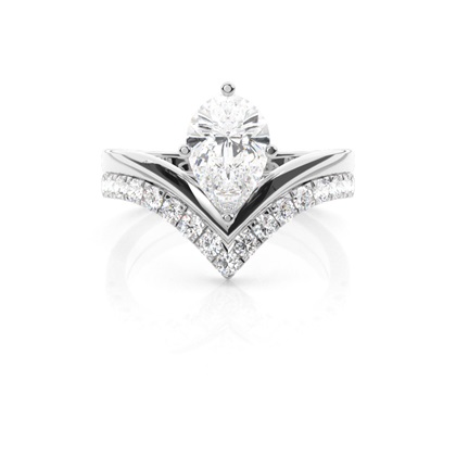 Pear Bridal Diamond Engagement and Wedding Ring Sets
