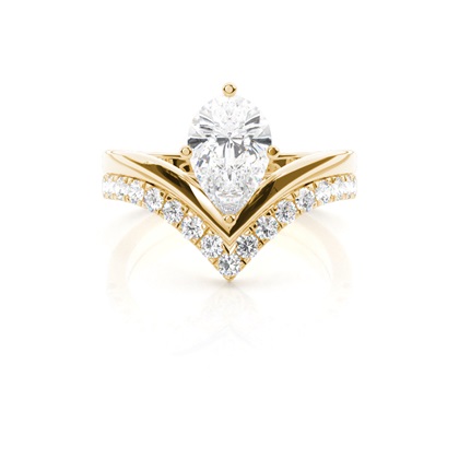Pear Bridal Diamond Engagement and Wedding Ring Sets