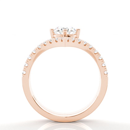 Oval Rose Gold Bridal Engagement and Wedding Bands Ring Sets