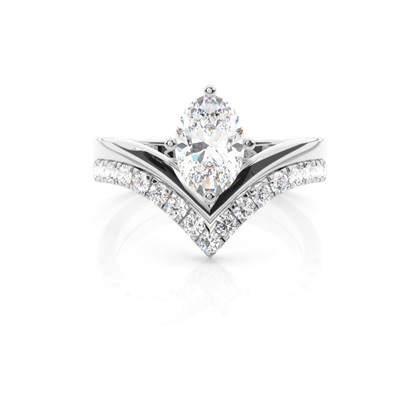 Oval Bridal Set Diamond Engagement Ring