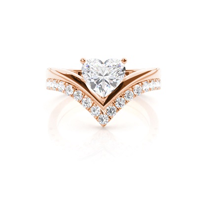 Rose Gold Bridal Set Diamond Engagement Rings
