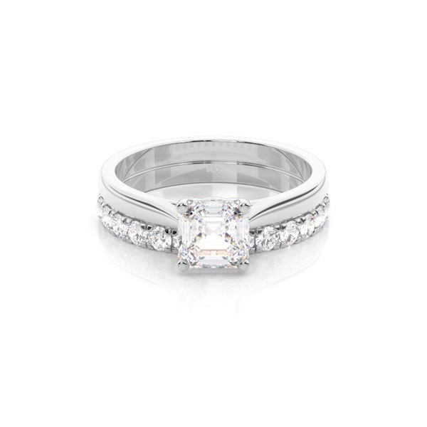 White Gold Bridal Set Diamond Engagement Ring