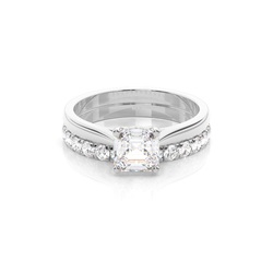 White Gold Bridal Set Diamond Engagement Ring