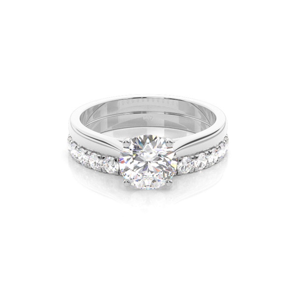 White Gold Bridal Set Diamond Engagement Ring