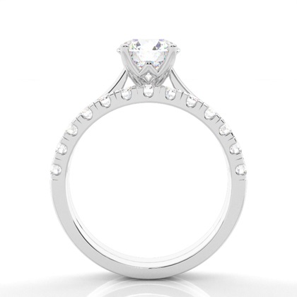 Diamant Verlobungsring in einer Krappenfassung mit passenden Ring