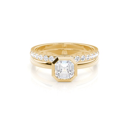 Yellow Gold Bridal Set Diamond Engagement Rings