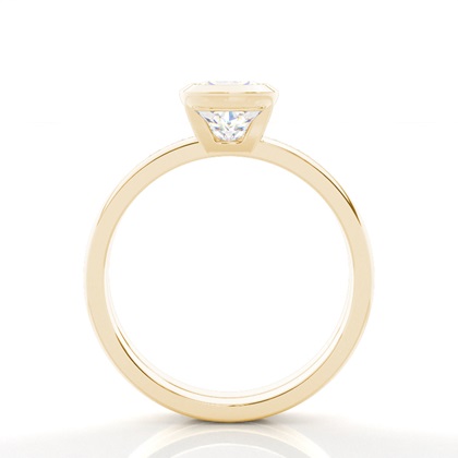 Cushion Yellow Gold Bridal Set Engagement Rings