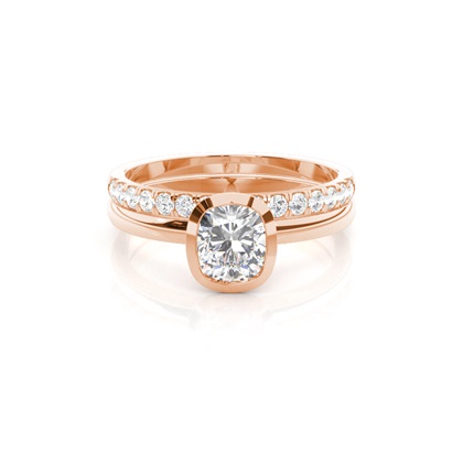 Cushion Bridal Diamond Engagement and Wedding Ring Sets