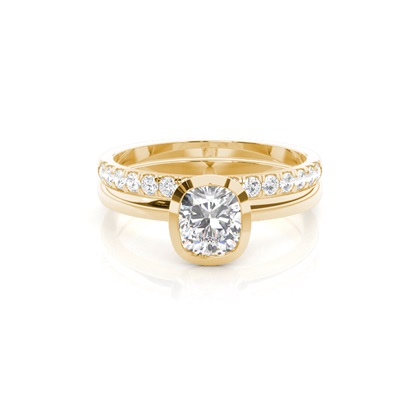 Cushion Bridal Diamond Engagement and Wedding Ring Sets