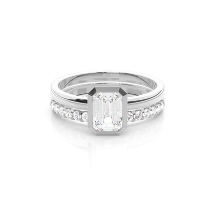 Emerald Bridal Set Diamond Engagement Rings
