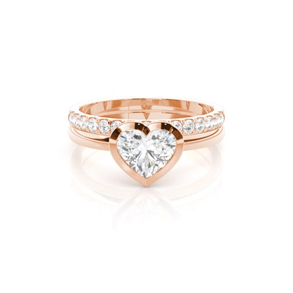 Rose Gold Bridal Set Diamond Engagement Rings