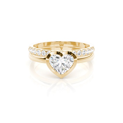 Yellow Gold Bridal Set Diamond Engagement Rings
