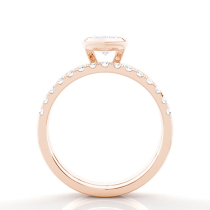 Marquise Rose Gold Bridal Set Engagement Rings