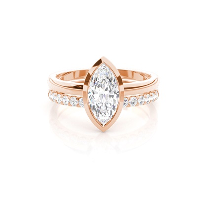 Rose Gold Bridal Set Diamond Engagement Rings