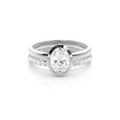 Oval Bridal Set Diamond Engagement Ring