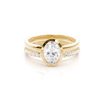 Oval Bridal Set Diamond Engagement Ring