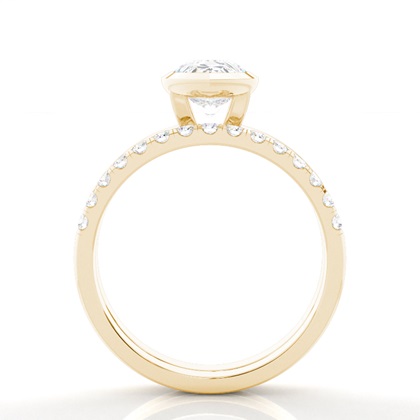 Pear Yellow Gold Bridal Set Engagement Rings