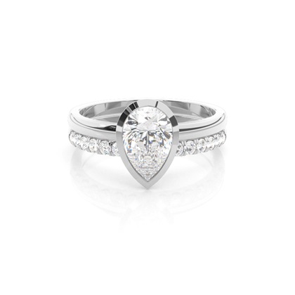 Pear Bridal Diamond Engagement and Wedding Ring Sets