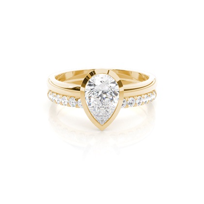 Pear Bridal Diamond Engagement and Wedding Ring Sets