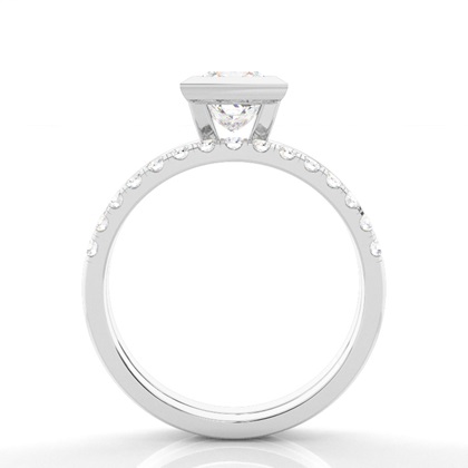 Princess Platinum Bridal Set Engagement Rings