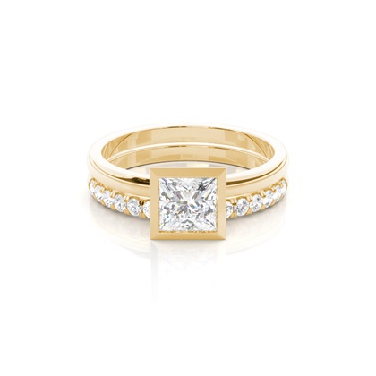 Yellow Gold Bridal Set Diamond Engagement Rings