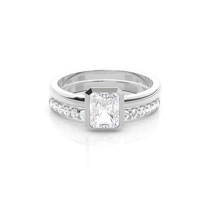 Radiant Bridal Diamond Engagement and Wedding Ring Sets