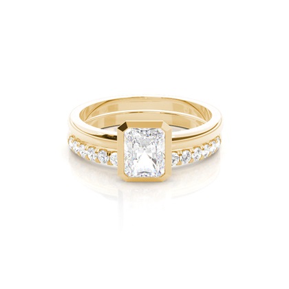 Yellow Gold Bridal Set Diamond Engagement Rings