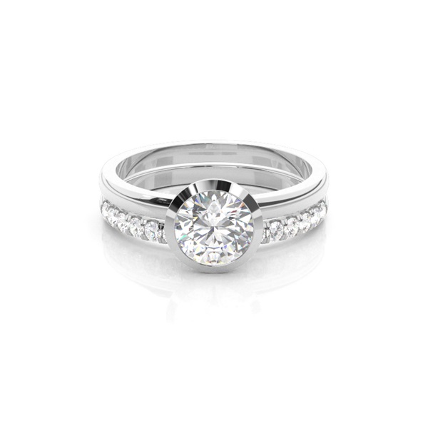 White Gold Bridal Set Diamond Engagement Ring