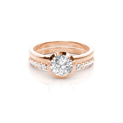 Rose Gold Bridal Set Diamond Engagement Rings