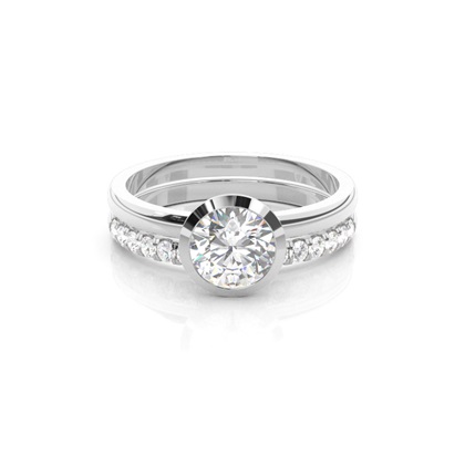 White Gold Bridal Set Diamond Engagement Ring