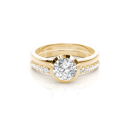 Yellow Gold Bridal Set Diamond Engagement Rings