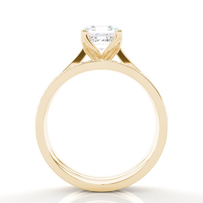 Asscher Yellow Gold Bridal Set Engagement Rings