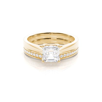 Yellow Gold Bridal Set Diamond Engagement Rings