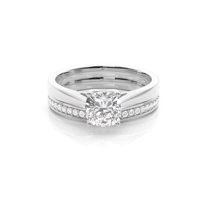 Cushion Bridal Diamond Engagement and Wedding Ring Sets