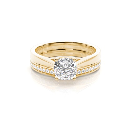 Cushion Bridal Diamond Engagement and Wedding Ring Sets